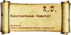 Kesztenbaum Demeter névjegykártya